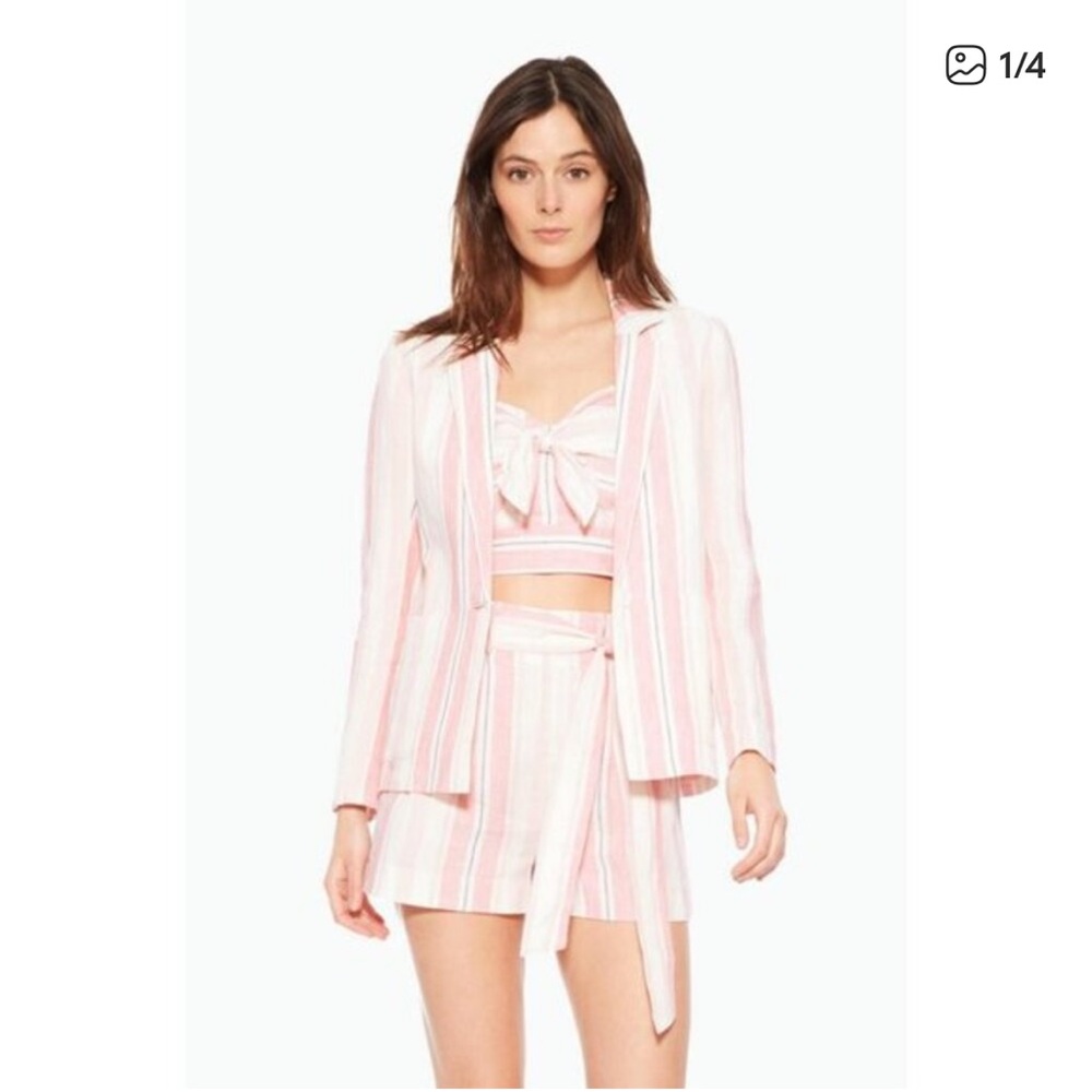 NWT Parker Daren Striped Linen Blazer